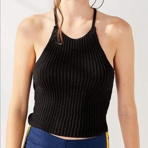 UO - Cassidy Cropped Sweater Halter Tank Top